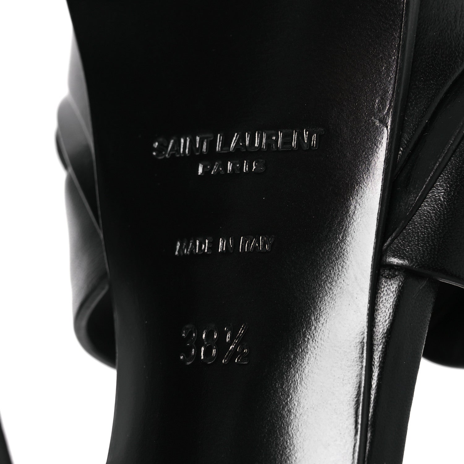 Saint Laurent Calfskin Tribute 105 Platform Sandals 38.5 Black 8 of 13