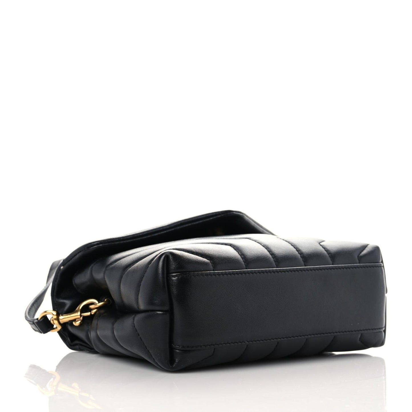 Calfskin Y Quilted Monogram Toy Loulou Crossbody Bag Black
