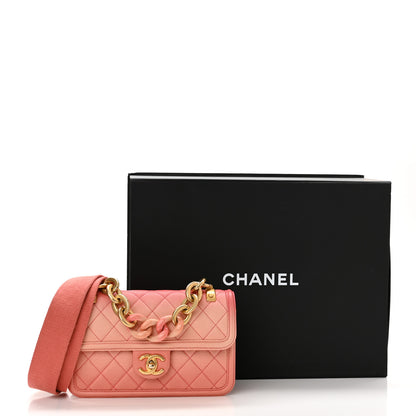 Chanel Caviar Quilted Small Sunset On The Sea Flap Coral 10 of 10
