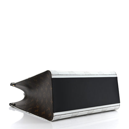 Louis Vuitton X FORNASETTI Calfskin Architettura Onthego MM Black White 4 of 8