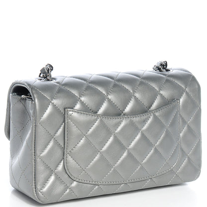 Chanel Lambskin Quilted Mini Flap Silver 3 of 9