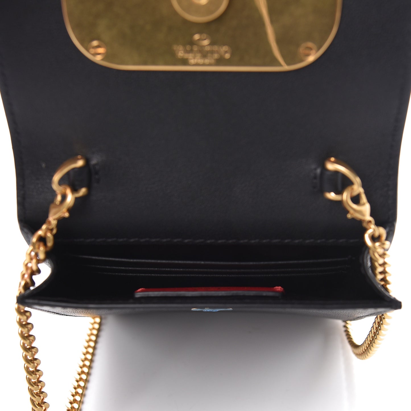 Calfskin Vlogo Phone Pouch Black