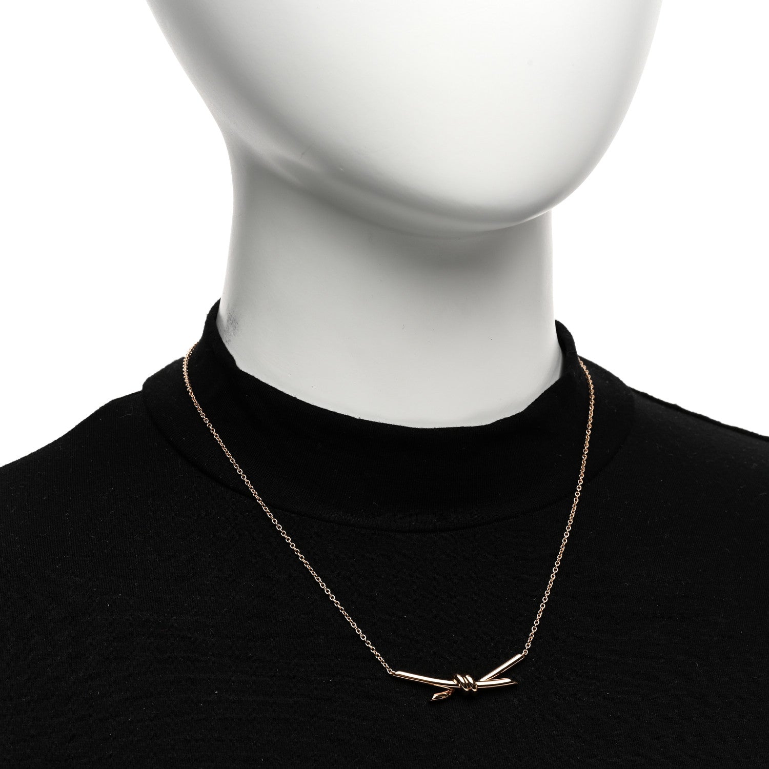 Tiffany 18K Rose Gold Knot Necklace 2 of 5