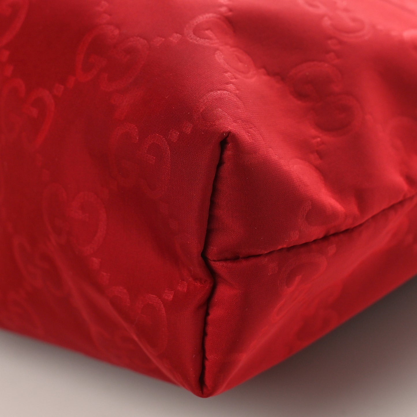 Nylon Monogram Dollar Calfskin Flat Messenger Bag Vibrant Red