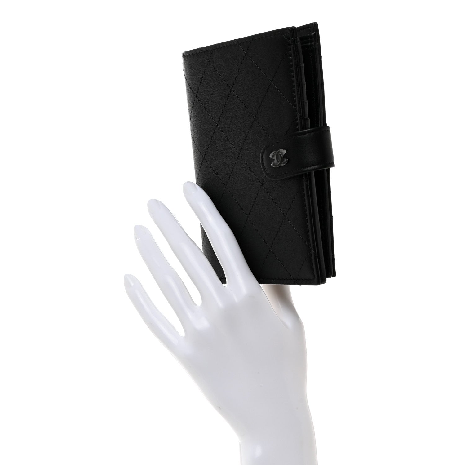 Chanel Grained Calfskin Quilted passport Holder Wallet So Black 4 of 8