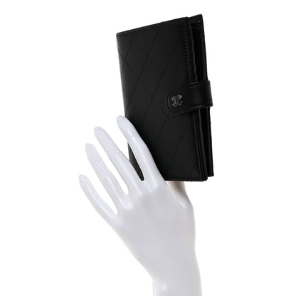 Chanel Grained Calfskin Quilted passport Holder Wallet So Black 4 of 8