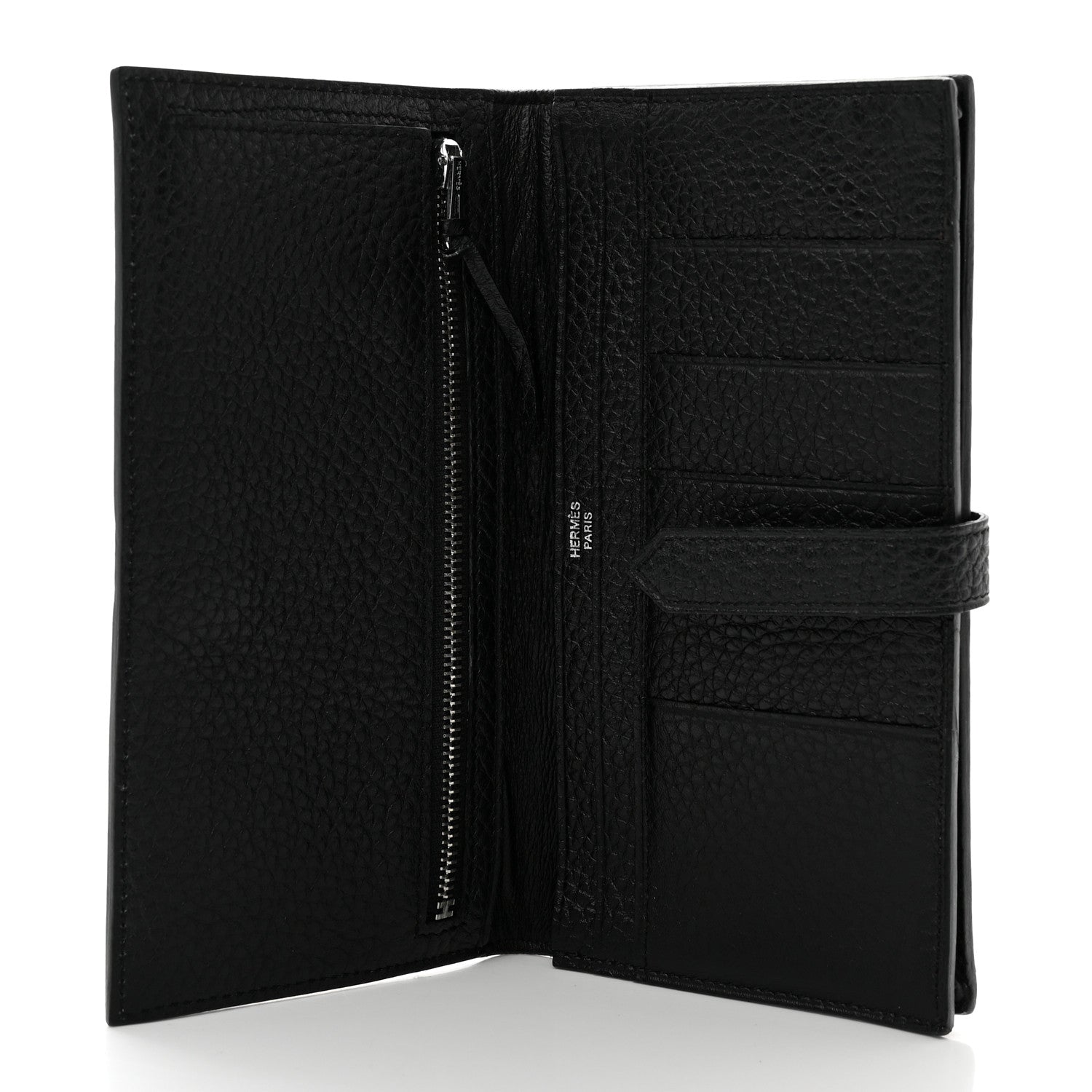Hermes Taurillon Clemence Bearn Gusset Wallet Black 5 of 7