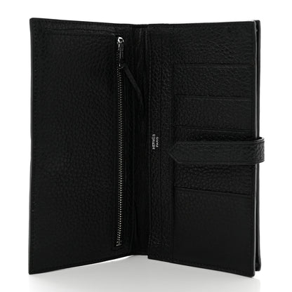 Hermes Taurillon Clemence Bearn Gusset Wallet Black 5 of 7