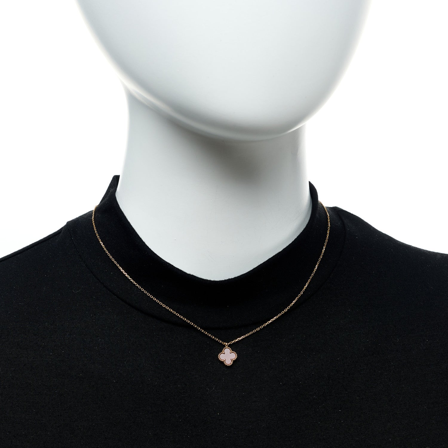 Van Cleef & Arpels 18K Rose Gold Carnelian Sweet Alhambra Pendant Necklace 2 of 5