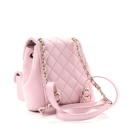 Chanel Shiny Caviar Quilted Small Duma Pockets Drawstring Backpack Pink 3 of 11