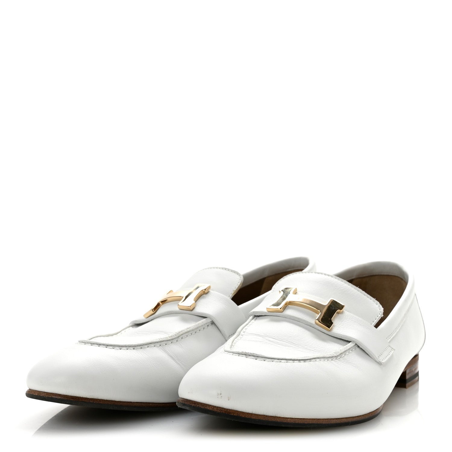 Hermes Goatskin Womens Paris Loafers 38 Beige Glaise 4 of 12