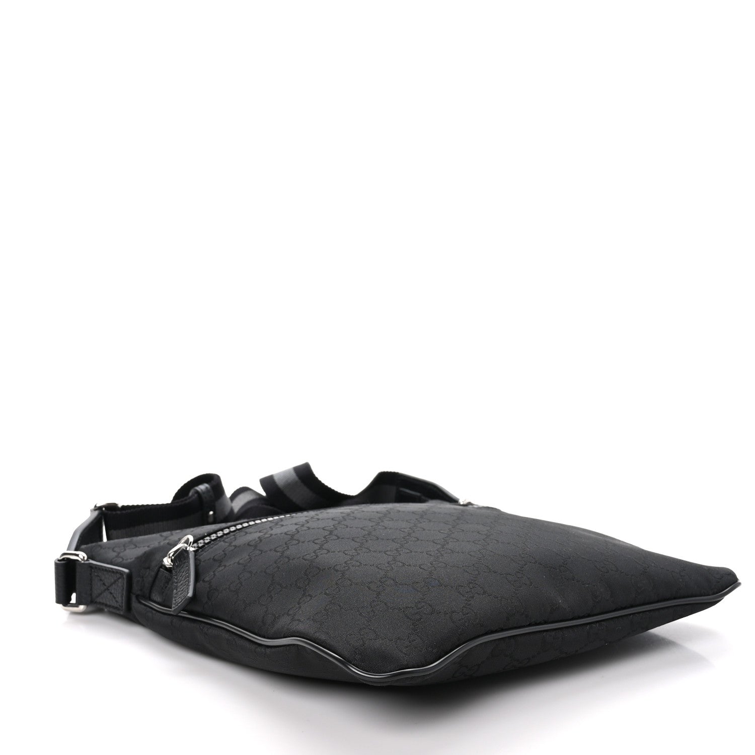Gucci Nylon Monogram Small Flat Messenger Bag Black 4 of 10
