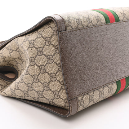 Gucci GG Supreme Monogram Web Medium Ophidia Tote Bag Brown 9 of 10