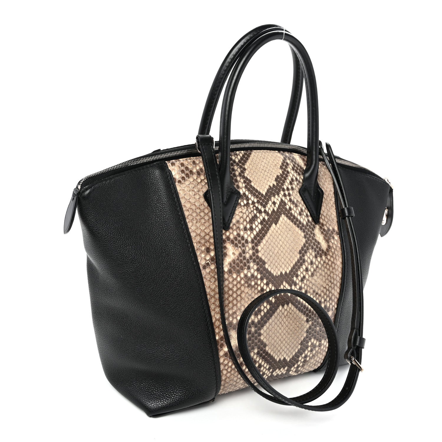Louis Vuitton Snakeskin Soft Lockit PM Black 3 of 9