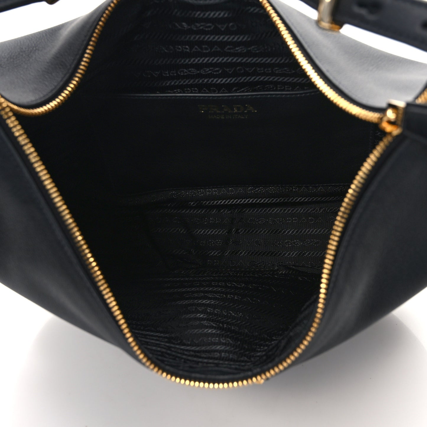 Soft Calfskin Arque Shoulder Bag Black