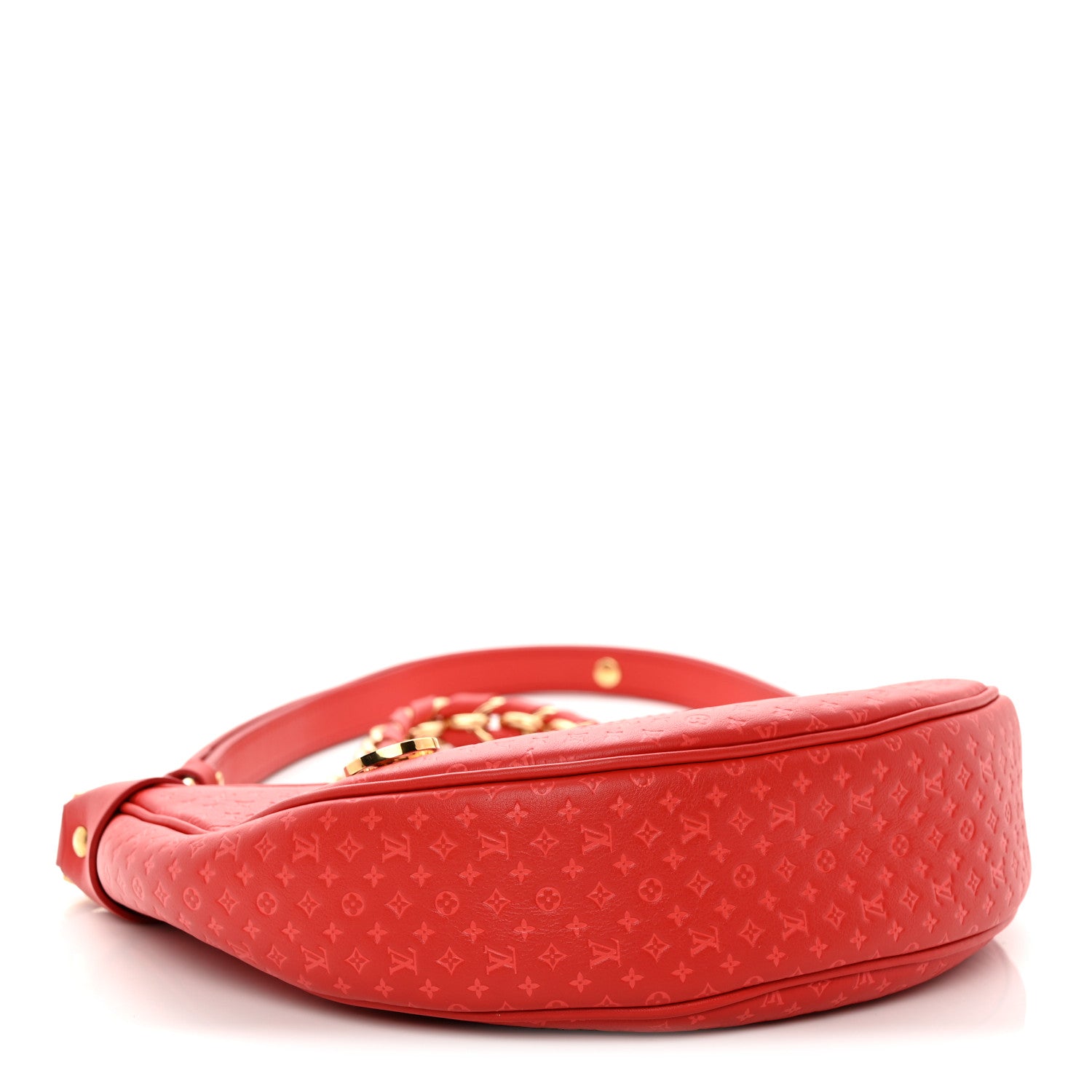 Louis Vuitton Calfskin Nanogram Embossed Loop PM Rouge 4 of 9
