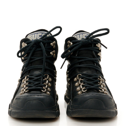 Gucci X SEGA Calfskin Suede Technical Canvas Womens Flashtrek High-Top Sneakers 35 Black 3 of 10