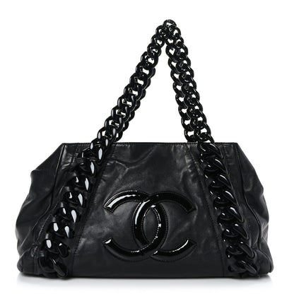 Chanel Calfskin Modern Chain Rhodoid East West Tote Black 1 of 9