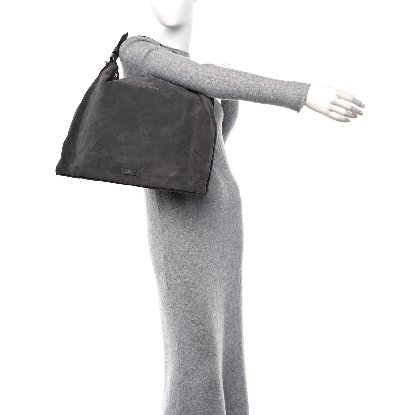 Calfskin Ana Hobo Shopping Tote Storm