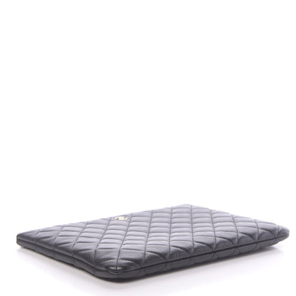 Chanel Lambskin Quilted Medium Cosmetic Case Black 4 of 13