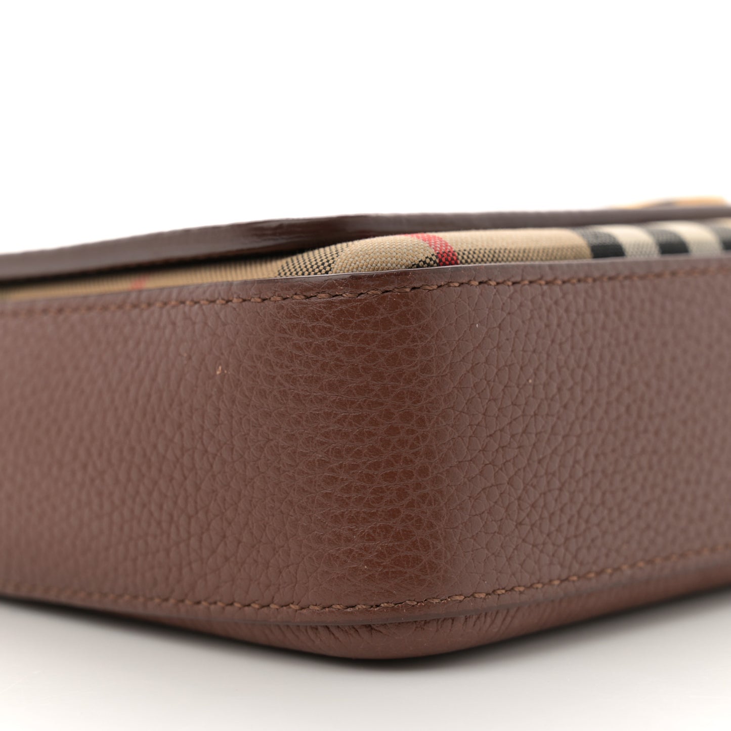 Grainy Calfskin Vintage Check Hampshire Crossbody Archive Beige Tan
