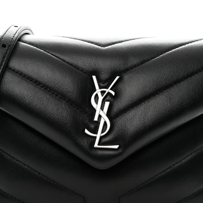 Saint Laurent Calfskin Y Quilted Monogram Toy Loulou Crossbody Bag Black 6 of 12