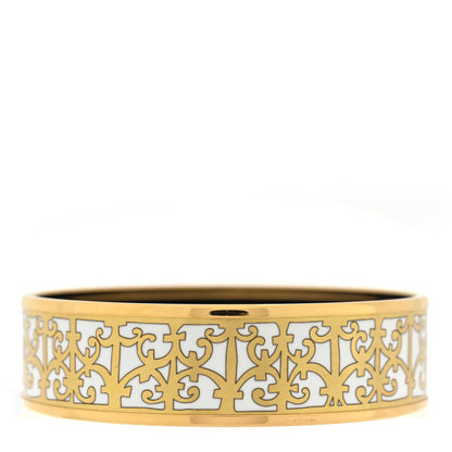 Hermes Enamel Printed Wide Balcons du Guadalquivir Bracelet 65 Gold 1 of 4