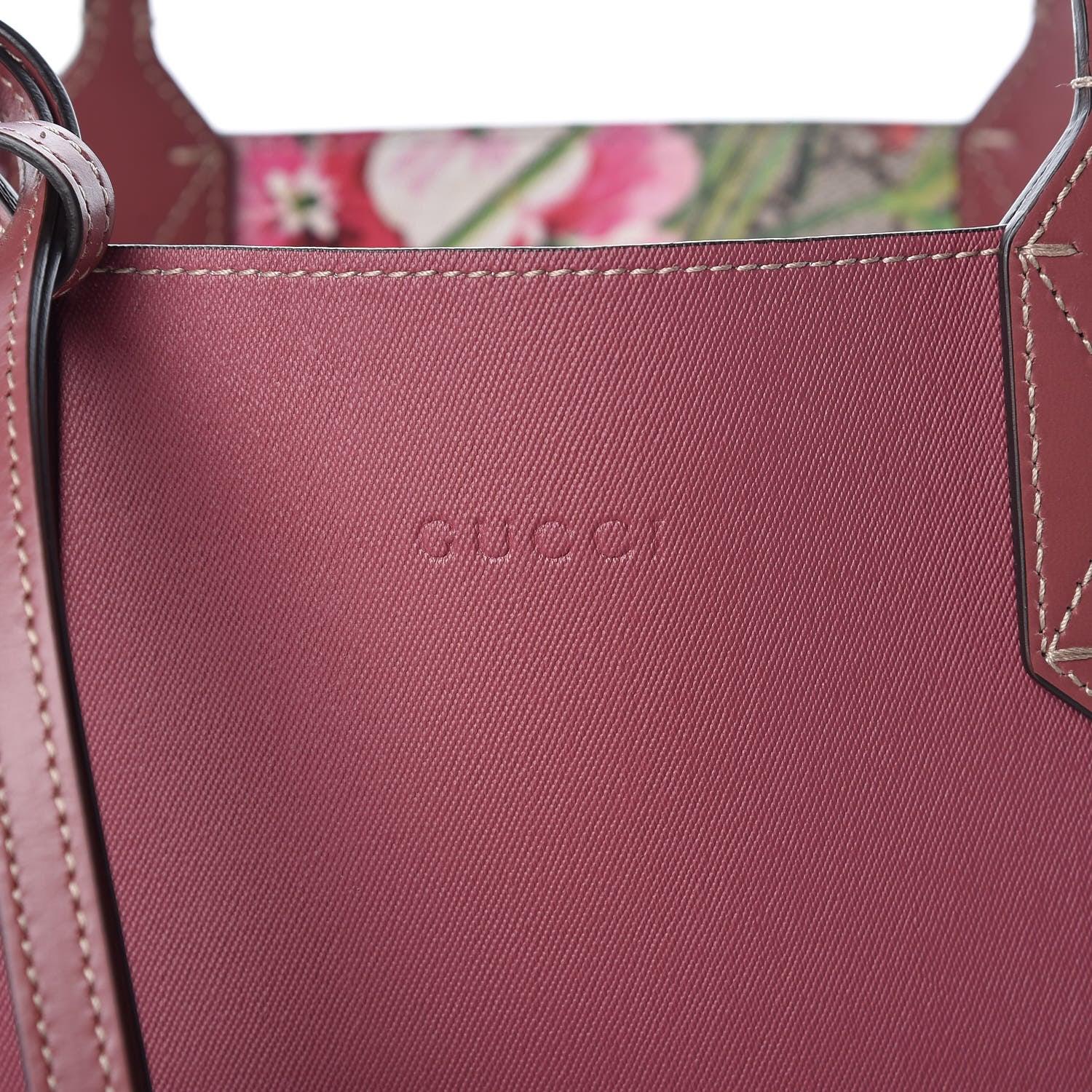 Gucci GG Supreme Monogram Blooms Small Reversible Tote Beige Multicolor Dry Rose 10 of 11