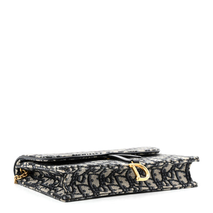 Christian Dior Oblique Saddle Chain Pouch Blue 3 of 8