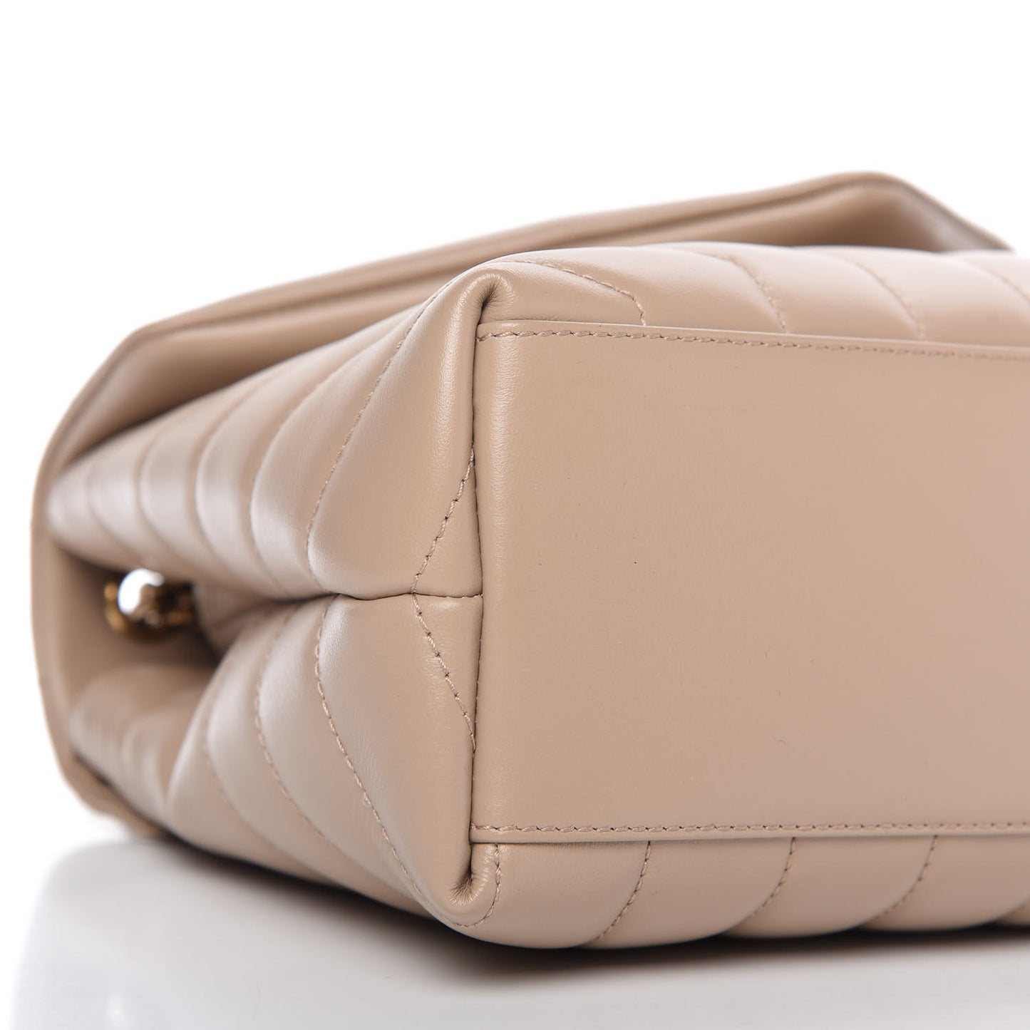 Calfskin Y Quilted Monogram Small Loulou Chain Satchel Dark Beige