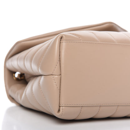 Saint Laurent Calfskin Y Quilted Monogram Small Loulou Chain Satchel Dark Beige 7 of 10