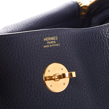 Hermes Taurillon Clemence Lindy 30 Bleu Nuit 6 of 8