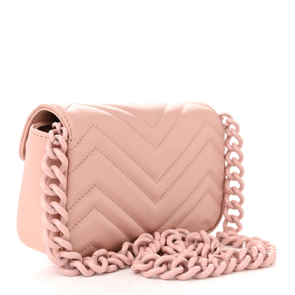 Gucci Calfskin Matelasse Monochrome GG Marmont Chain Belt Bag Perfect Pink 3 of 11