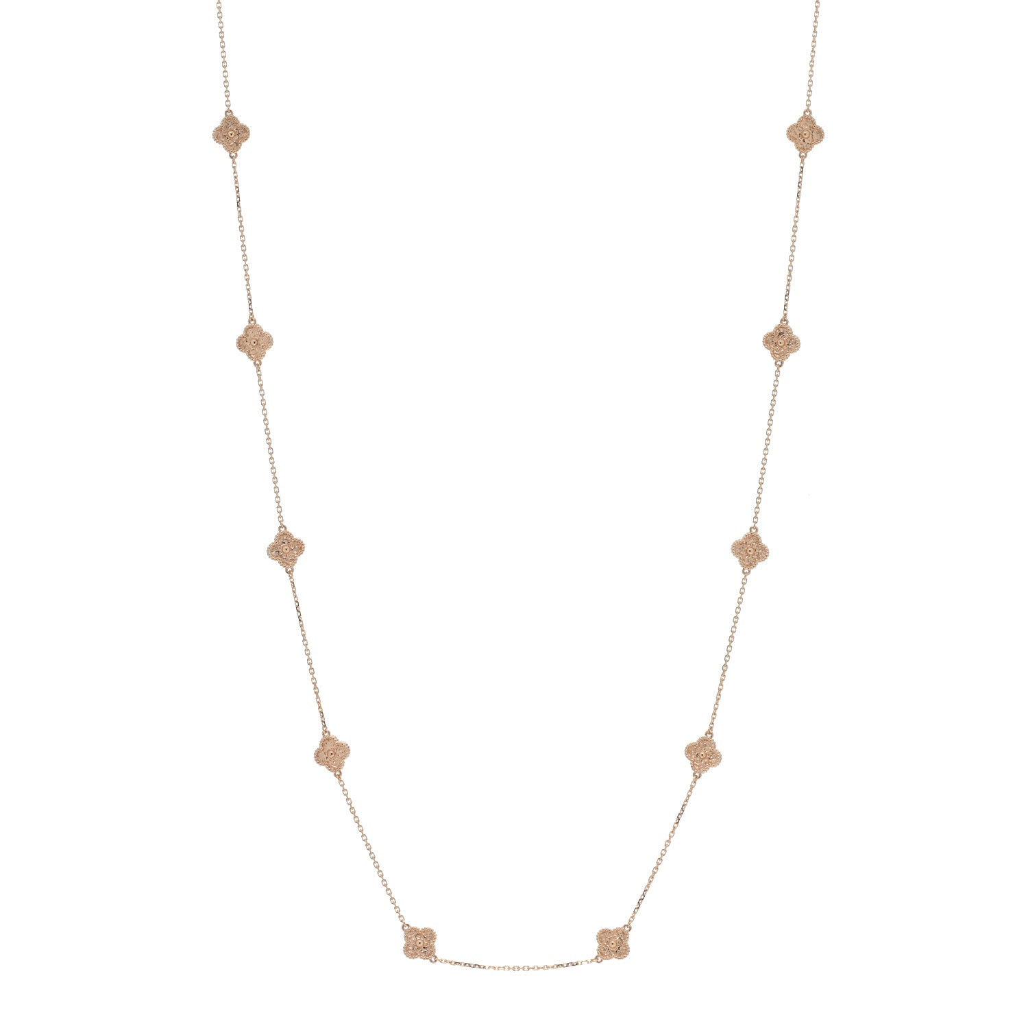 Van Cleef & Arpels 18K Rose Gold 16 Motifs Sweet Alhambra Necklace 1 of 4
