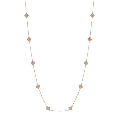Van Cleef & Arpels 18K Rose Gold 16 Motifs Sweet Alhambra Necklace 1 of 4