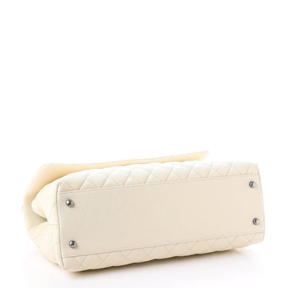 Chanel Caviar Lizard Quilted Medium Coco Handle Flap White 4 of 7