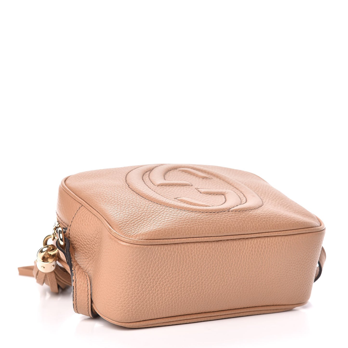 Pebbled Calfskin Small Soho Disco Bag Rose Beige