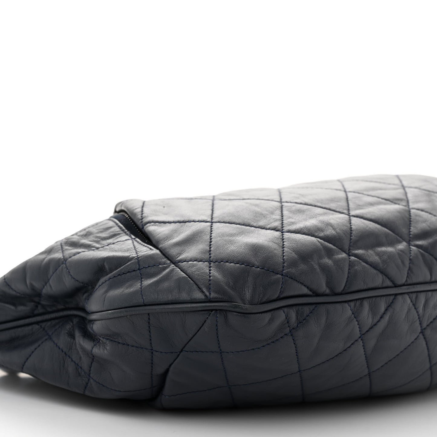 Calfskin Coco Pleats Hobo Dark Blue