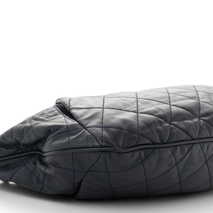 Chanel Calfskin Coco Pleats Hobo Dark Blue 9 of 12