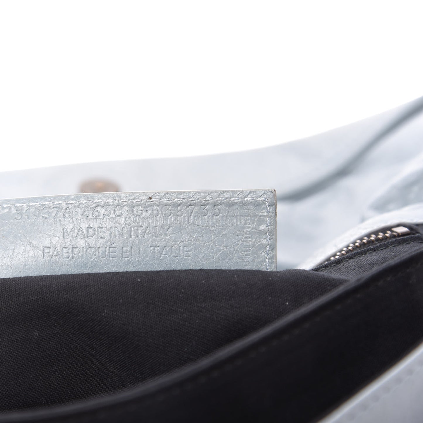 Agneau Classic Hardware Envelope Strap Clutch Bleu Opaline
