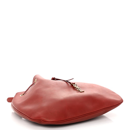 Saint Laurent Smooth Calfskin Paris VII Large Flat Hobo Red 5 of 10