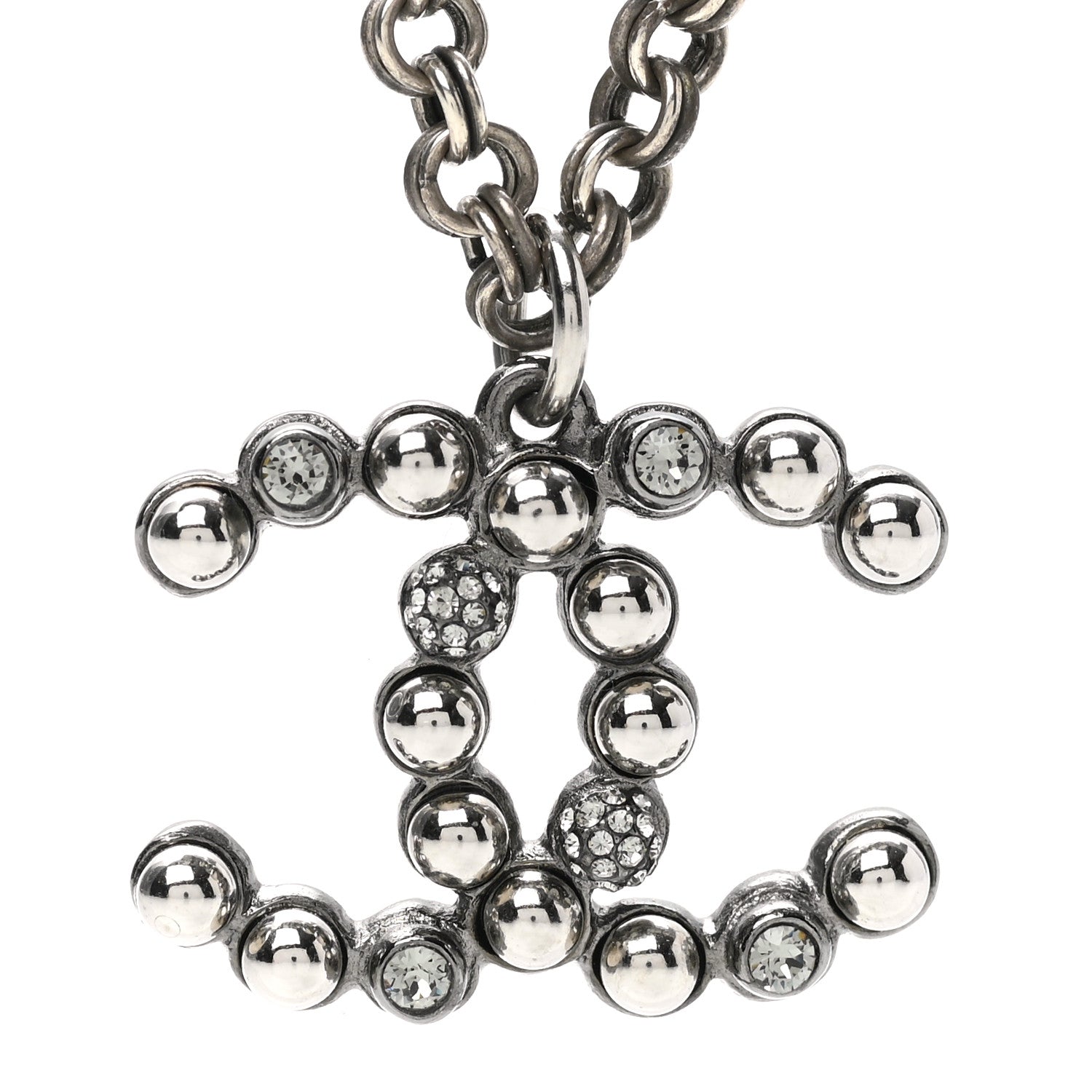 Chanel Crystal CC Necklace Ruthenium 4 of 7