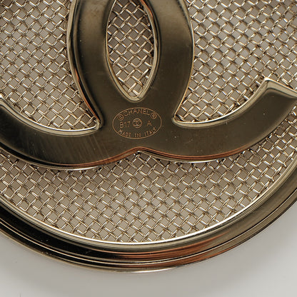 Chanel Mesh Circle CC Brooch Gold 4 of 4
