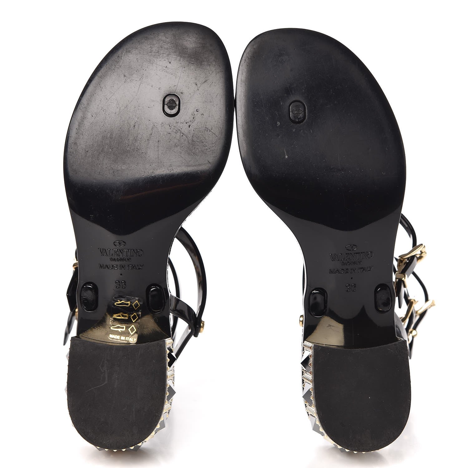 Valentino Garavani PVC Jelly Studded Ankle Wrap Low Heel Thong Sandals 36 Black 5 of 9