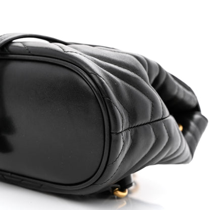 Gucci Calfskin Matelasse GG Marmont Flap Backpack Black 12 of 13