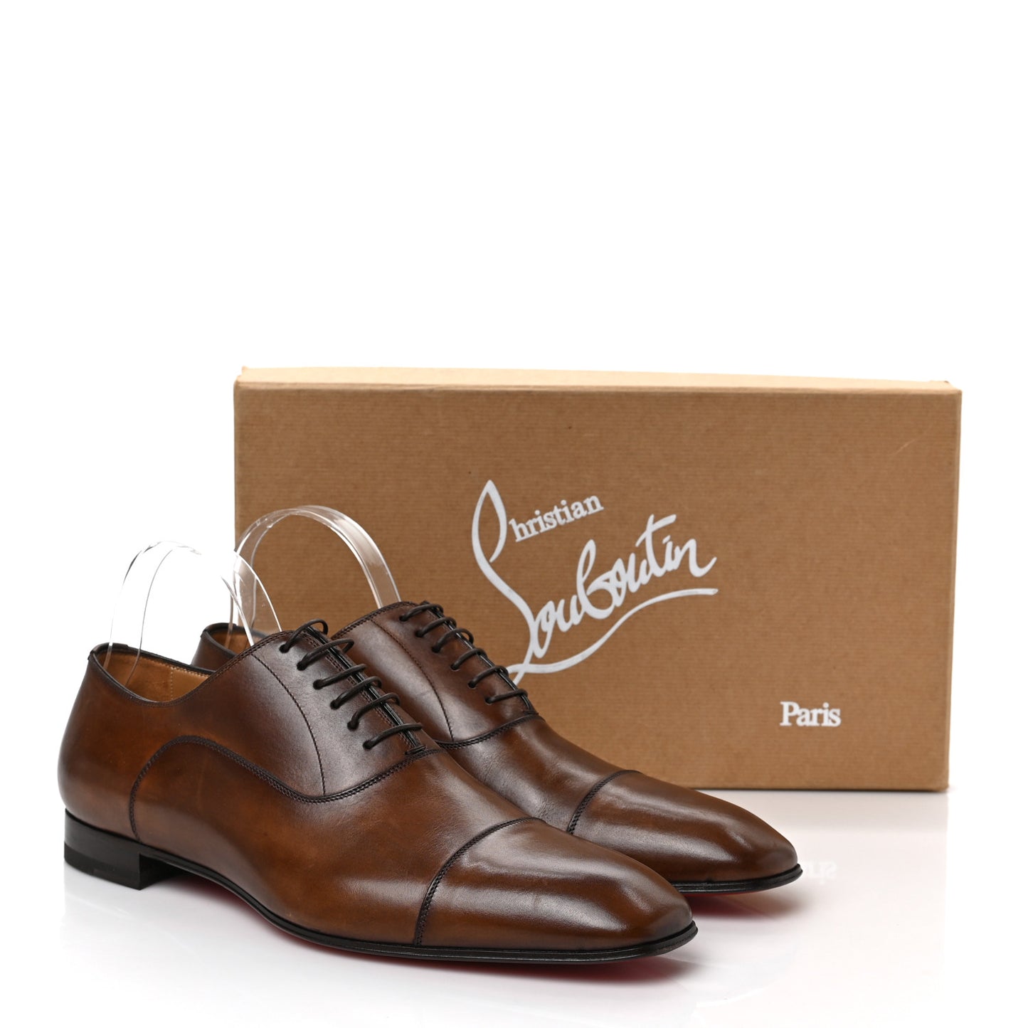 Calfskin Mens Greggo Flat Oxfords 44 Brown