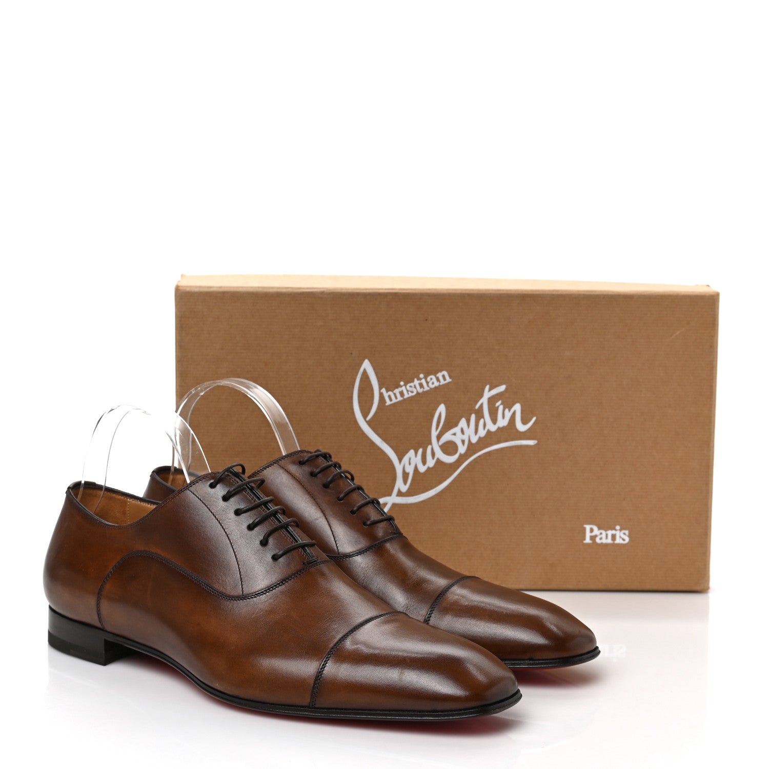 Christian Louboutin Calfskin Mens Greggo Flat Oxfords 44 Brown 8 of 8