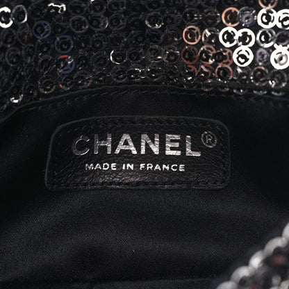Chanel Sequin Micro Flap Dark Silver 7 of 10