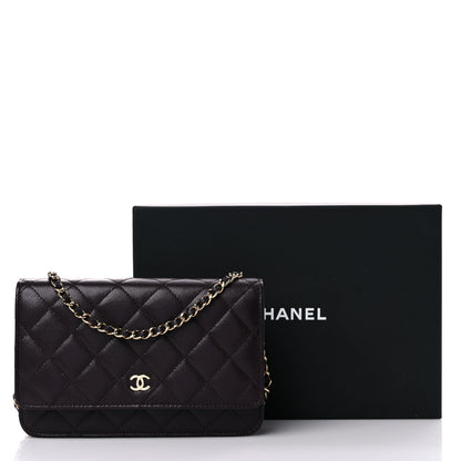 Chanel Caviar Quilted Wallet on Chain WOC Dark Brown 14 of 14