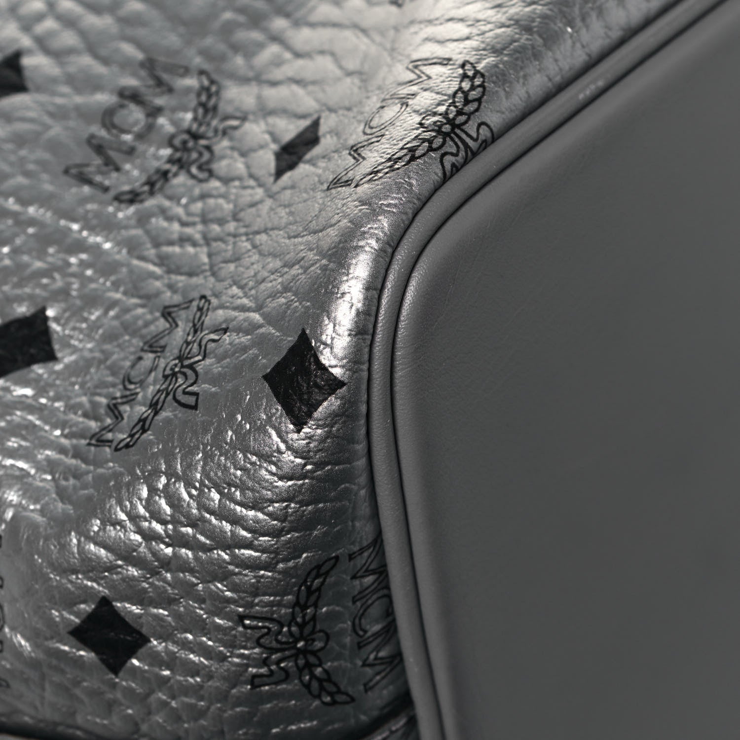 MCM Metallic Visetos Medium Anya Shopper Tote Silver 11 of 13